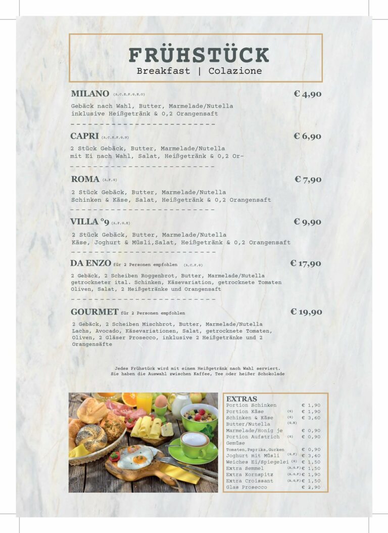 Karte Frühstück